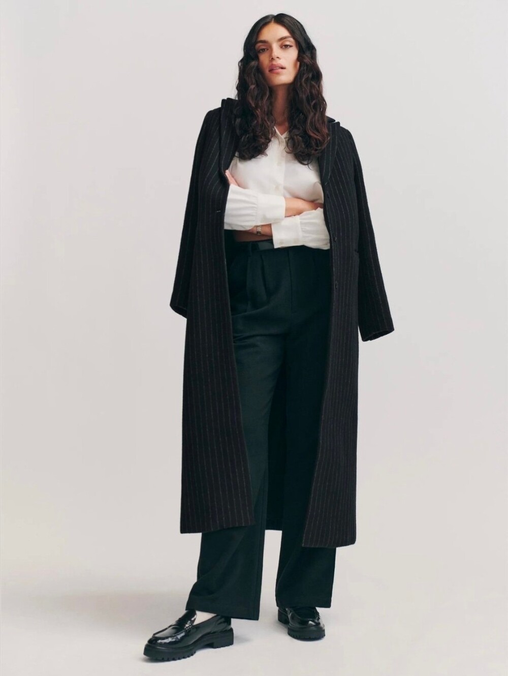 Reformation Wayne Pinstripe Coat Size XL